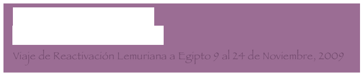   De vuelta de Nueva Zelanda 
  Adama - Sed la luz y esparcidla
  Viaje de Reactivación Lemuriana a Egipto 9 al 24 de Noviembre, 2009 